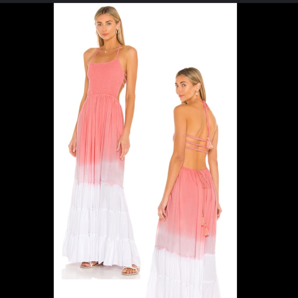 Tiare Hawaii maxi dress pink ombré size small